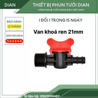 Van khoá ren, van khóa nước, dùng cho ống ldpe, ống mềm 16, 20mm