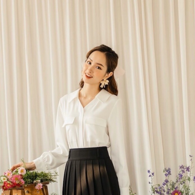 Áo sơ mi cổ V ( giá đã sale)