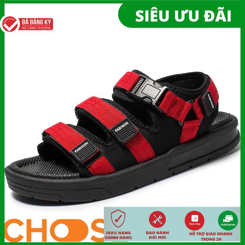 Giày Xăng Đan Nam Vải Choose Đế Nhựa Phối Dán 3 Viền Gồm 3 Màu Cho Phái Mạnh Năng Động Thể Thao G41K1