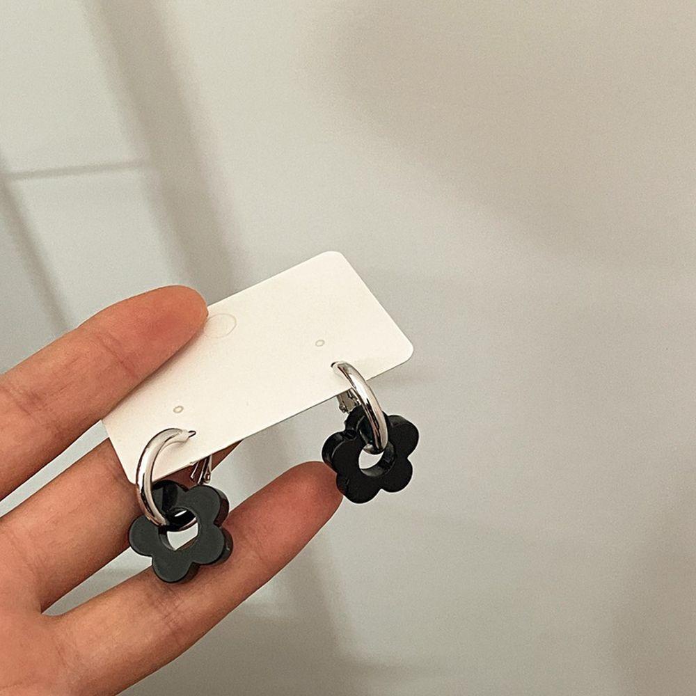 Bông Tai Phong Cách Hàn Quốc Đơn Giản Cổ Điển|Bông Tai Hình Hoa Màu Đen 2K Phong Cách Cổ Điển Thời Trang Cho Nữ