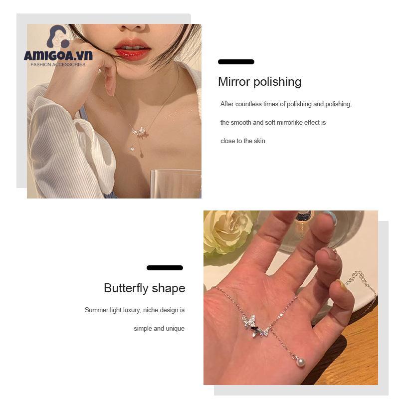 ✨✨Vòng cổ Đính Ngọc Trai Hình Bướm Xinh Xắn Dành Cho Nữ