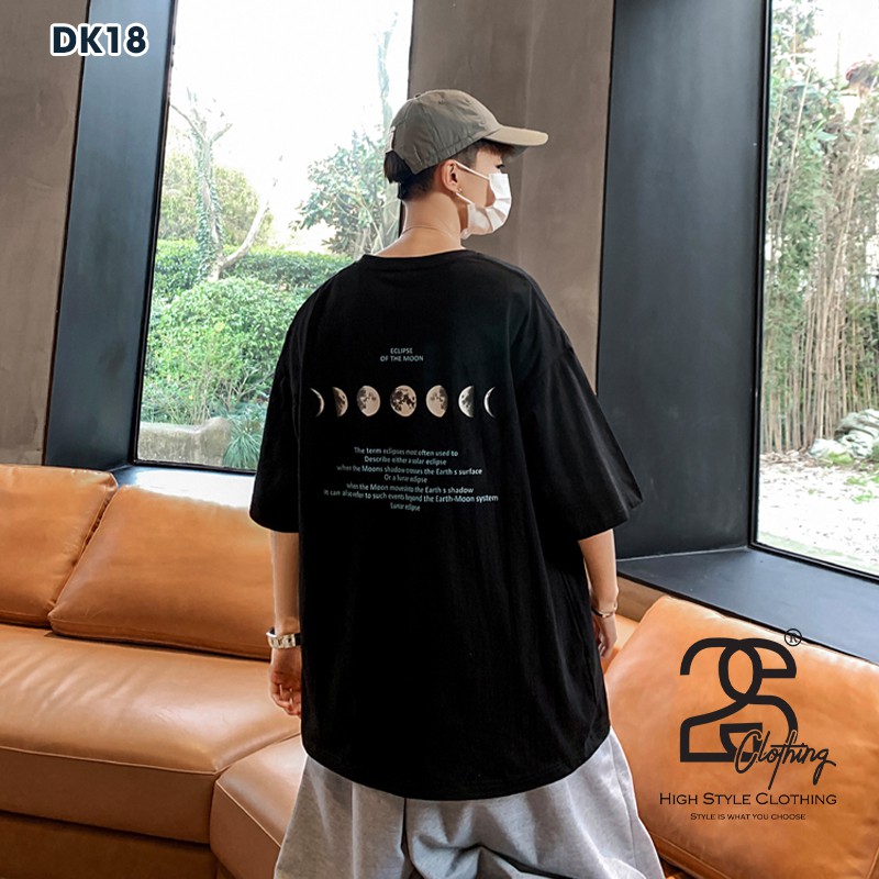 Áo Thun Trơn Đen Streetwear Chính Hãng, Áo Phông Nam Nữ Form Rộng Chuẩn Cotton In Hình Ngầu DK18