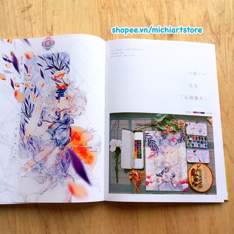 [Michi Art Store] Thủy Thải Ma Phương - Magical World Of Watercolor - Arbook nghệ thuật tranh hướng dẫn vẽ màu nước