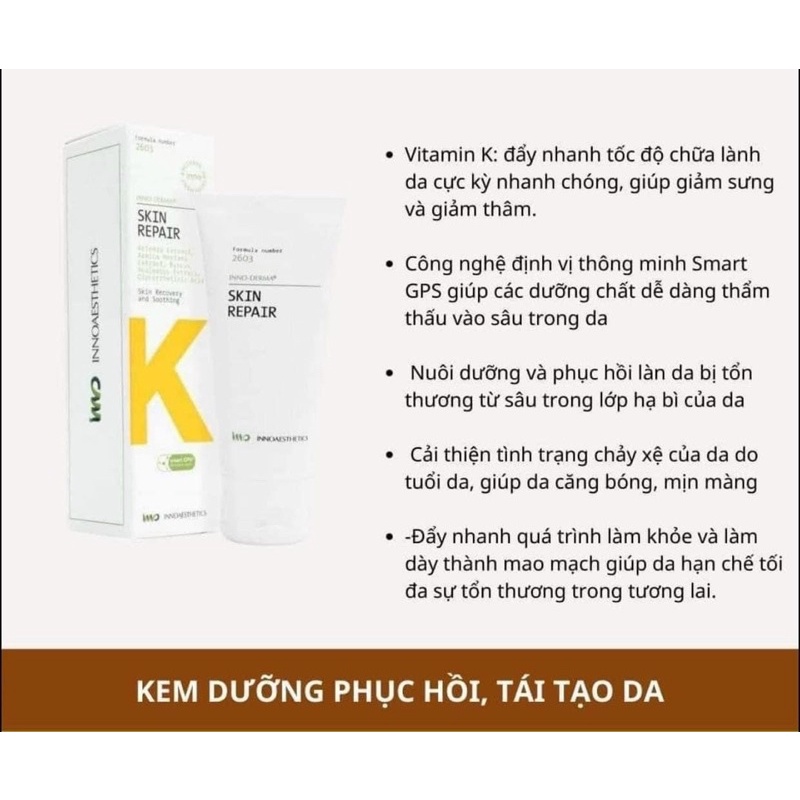 KEM DƯỠNG PHỤC HỒI DA THẦN TỐC INNOAESTHETICS INNO DERMA SKIN REPAIR 60G