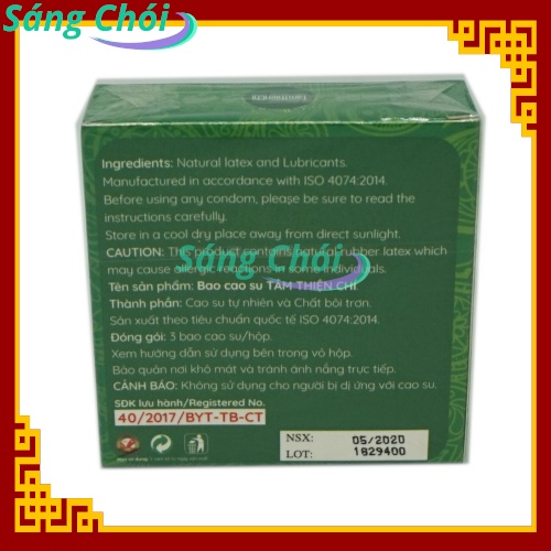 Bao Cao Su Tâm Thiện Chí  Family (Gia Đình) Hộp 3 Chiếc - Tâm Thiện Chí Family Condoms 3s - BCS TTC