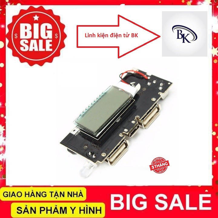 Mạch Sạc Pin Dự Phòng 18650 V4 2 Cổng Ra, Hiển Thị LCD ( Có Bảo Vệ ) - linhkiendientubk