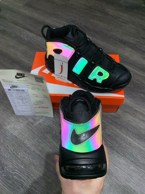 SẴN [HÀNG MỚI VỀ] [Freeship+CTV+Quà] Video Giày Sneaker Air Uptempo đen phản quang+ Quà HOT