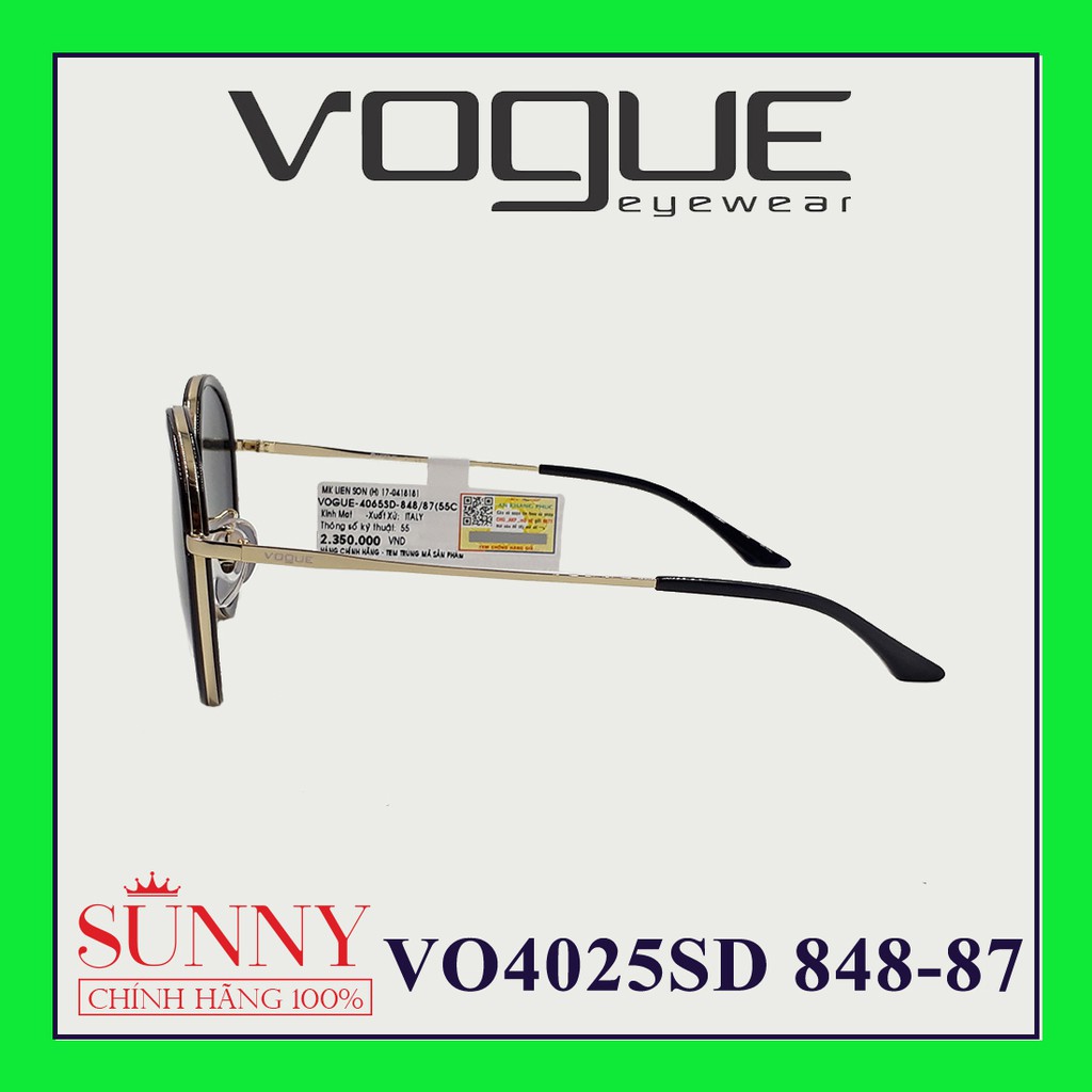 Kính mát thời trang Vogue VO4025SD chính hãng, thiết kế dễ đeo bảo vệ mắt