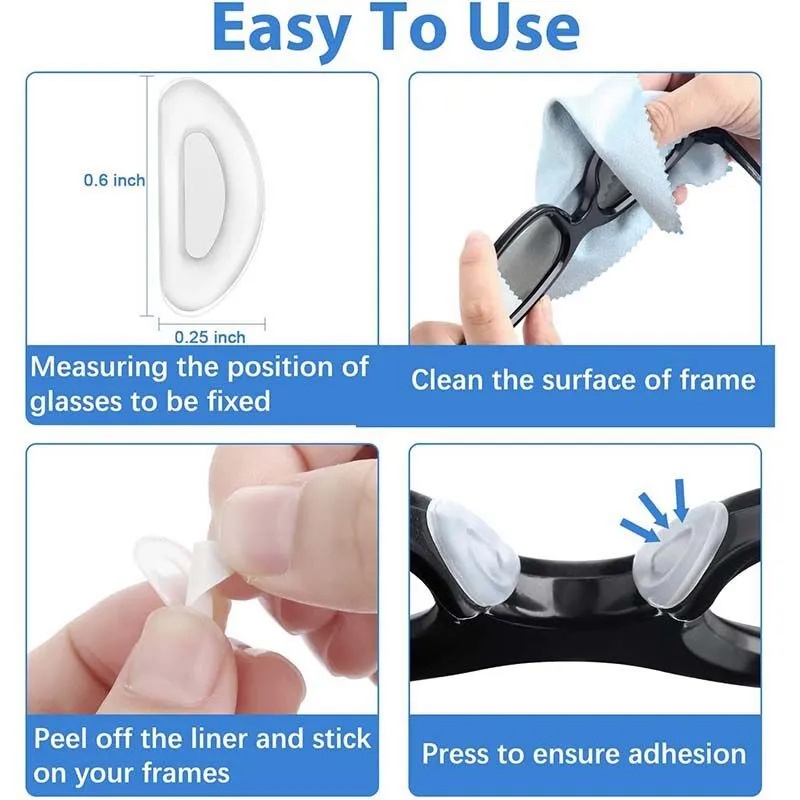Bộ 5 Cặp Silicone Đệm Mũi Chống Trượt Cho Mắt Kính