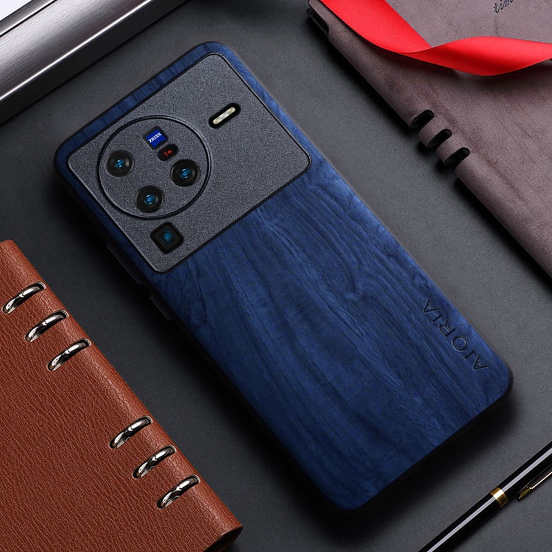 Ốp Bao Da Điện Thoại Họa Tiết Vân Gỗ Tre Cho vivo x80 vivo x80 pro Ốp