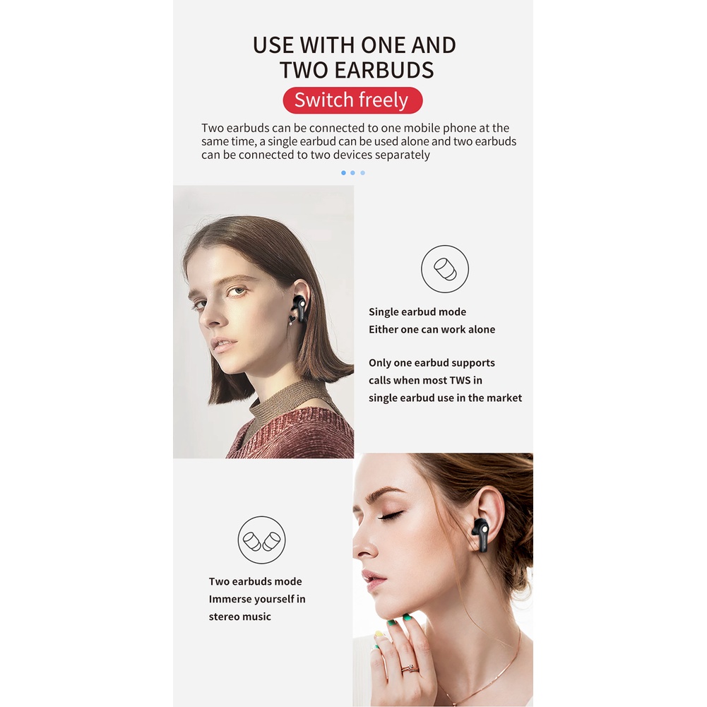 Tai Nghe Nhét Tai Bluetooth 5.0 Không Dây Enqoo Ts-100 Mini Chất Lượng Cao | BigBuy360 - bigbuy360.vn