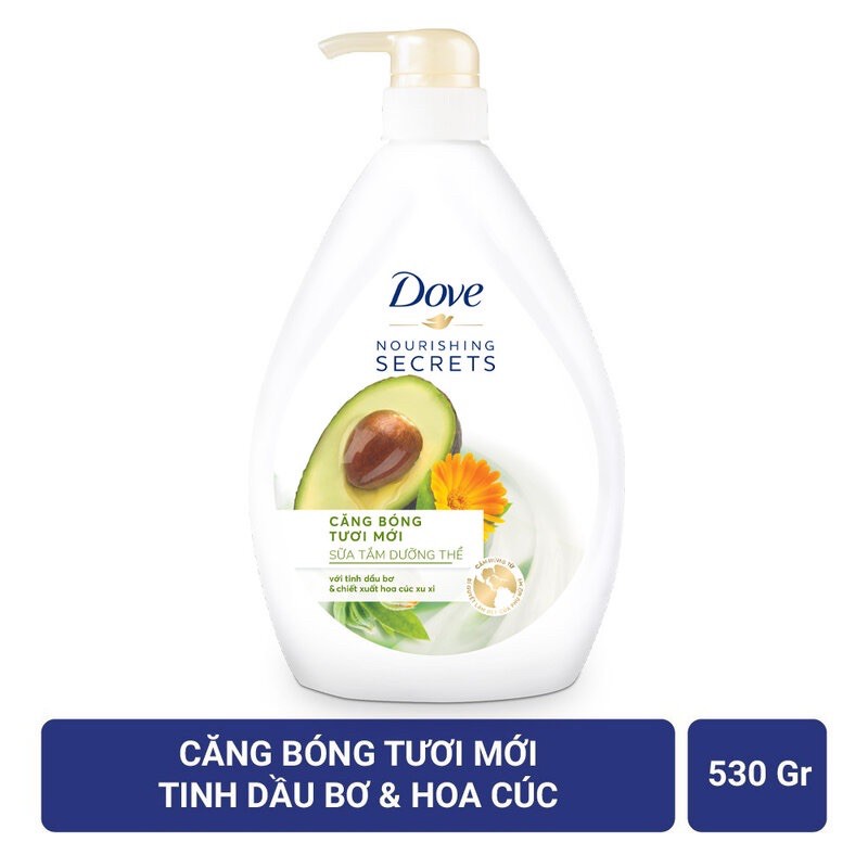 SỮA TẮM DƯỠNG THỂ DOVE SECRETS 530G HOA SEN & NƯỚC GẠO/ BƠ & HOA CÚC