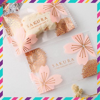 Túi đựng bánh cookies Hoa anh đào 5.5x8.5cm (100c/bịch)