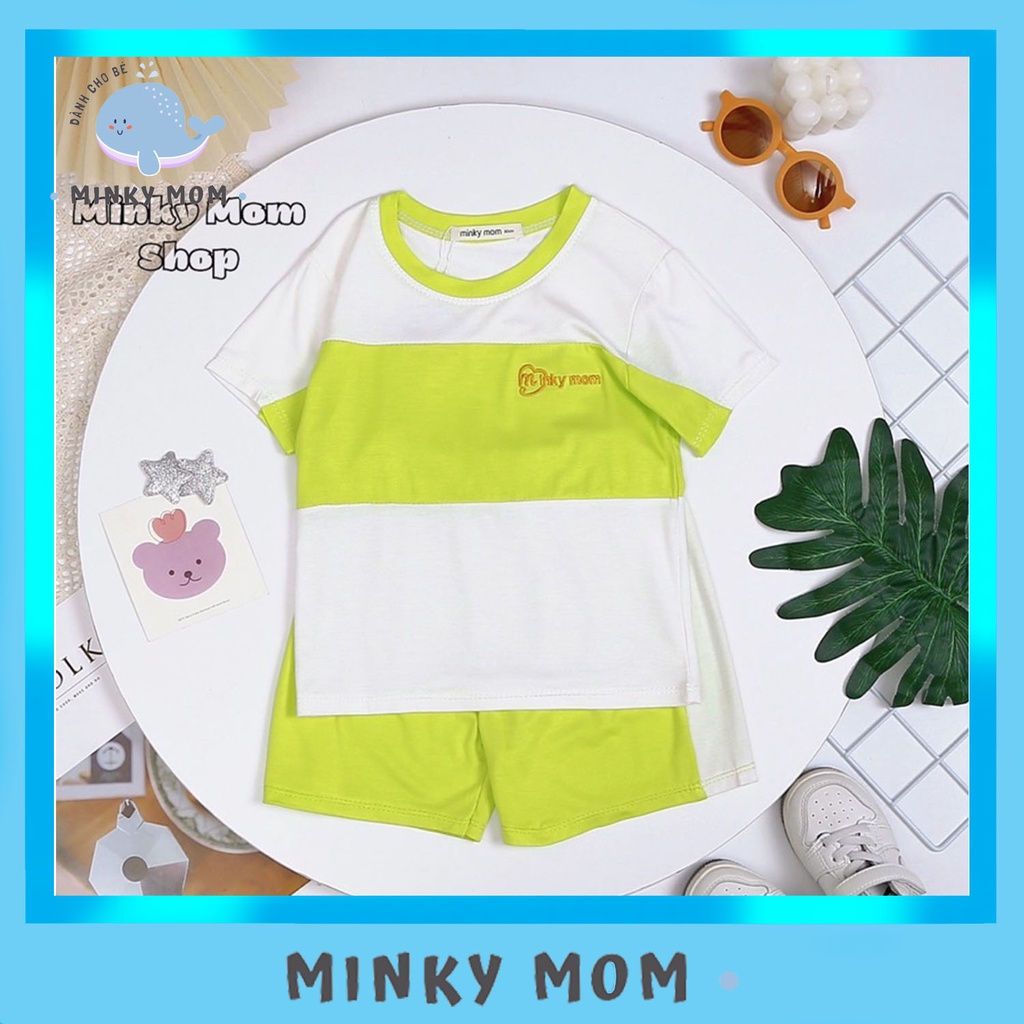 Bộ Cộc  Tay Minky Mom Chính Hãng Bé Trai Bé Gái Thun Lạnh Thêu  Cho Bé (8-28kg) MS008