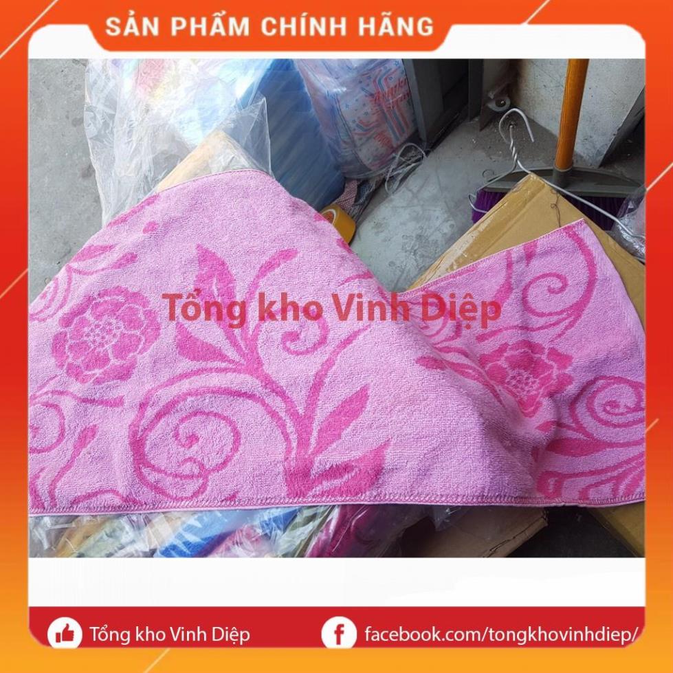 01 chiếc khăn tắm, khăn lau đầu cotton dài họa tiết hoa size 33x77cm