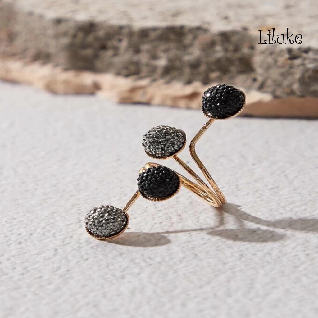 Nhẫn Hợp Kim Đính Ngọc Trai Nhân Tạo Lấp Lánh Có Thể Điều Chỉnh