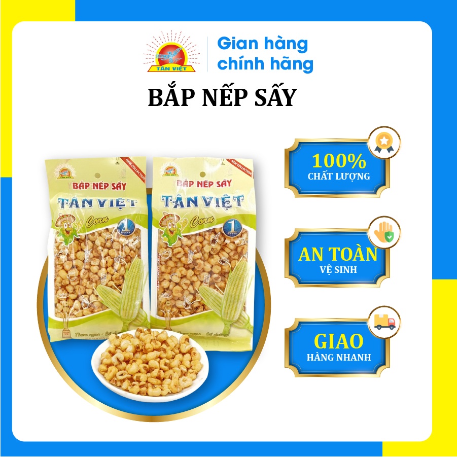 Bắp Nếp Sấy Giòn Tân Việt Thơm Ngon Trọng Lượng 90g