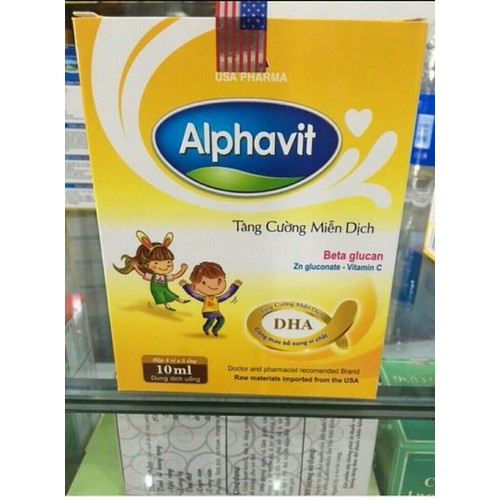 Alphavit Tăng Cường Miễn Dịch - Giúp Tăng Sức Đề Kháng Cho Cơ Thể - Bổ Sung Vitamin C, Kẽm, Thymo - Hộp 20 Ống