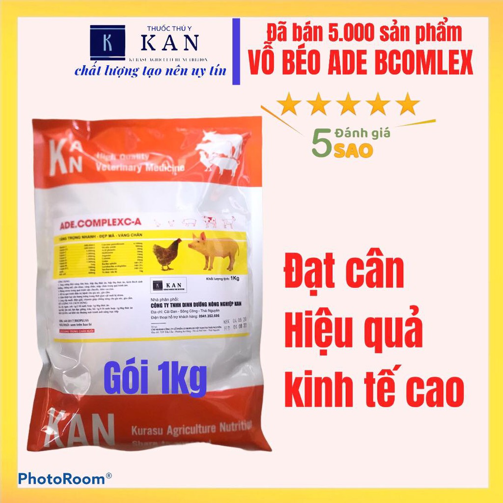 Vỗ béo tăng trọng nhanh, vàng da, đẹp mã cho ngan, gà, vịt và gia súc gia cầm giai đoạn bán gói 1KG