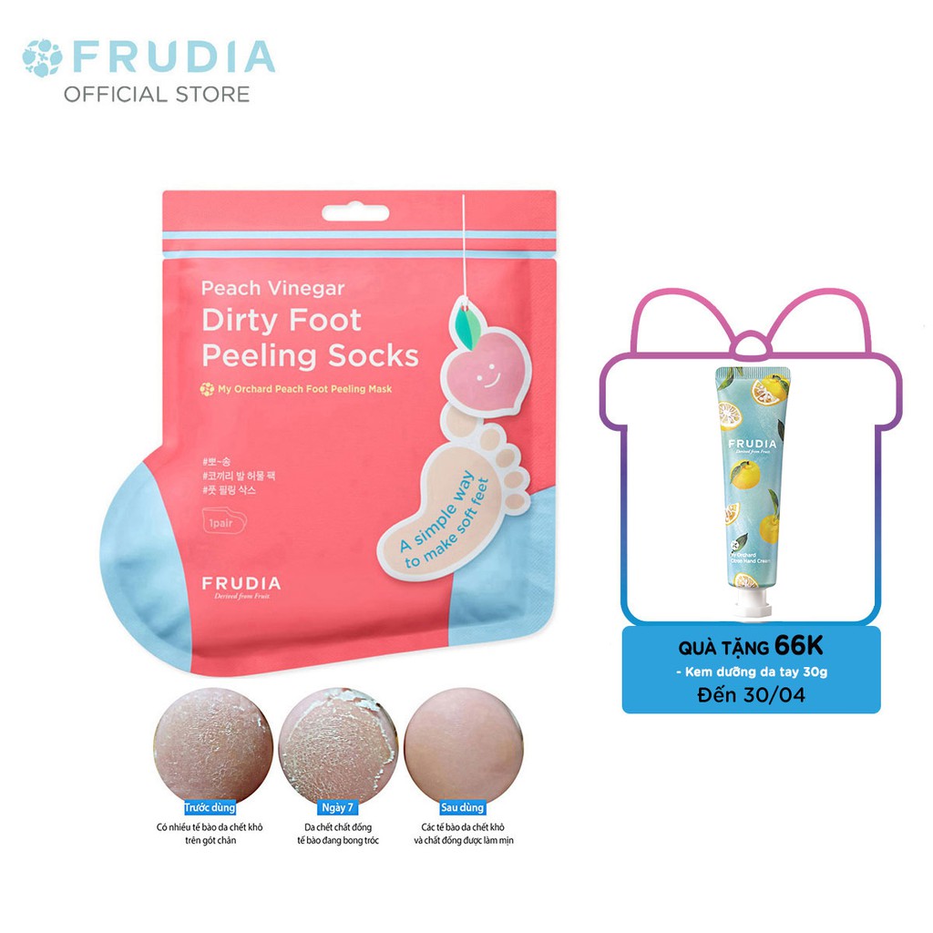 [TẶNG 66K]Mặt Nạ Frudia Lột Da Chết Ở Chân Hương Đào Frudia My Orchard Peach Foot Peeling Mask 40g x 1pcs | BigBuy360 - bigbuy360.vn