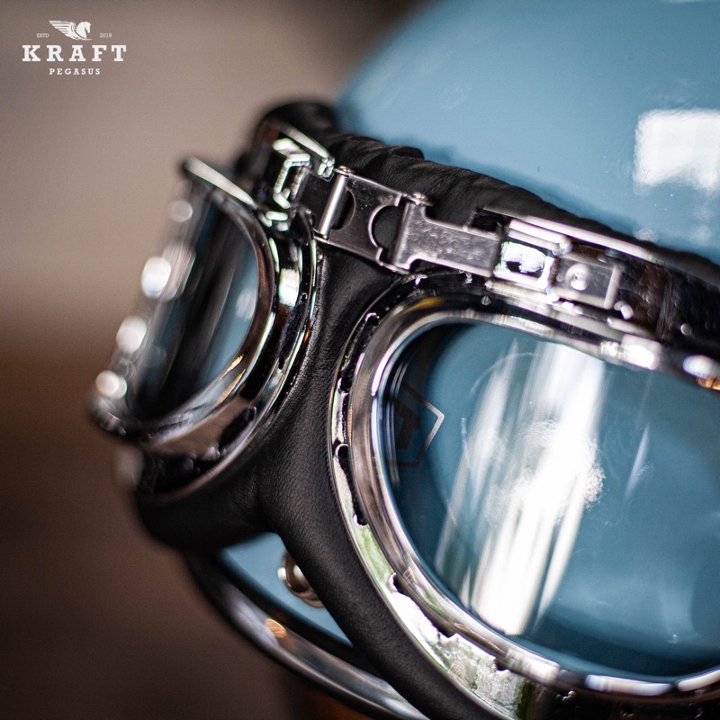 Kính phi công cho nón bảo hiểm - Gọng inox - Phong cách cổ điển