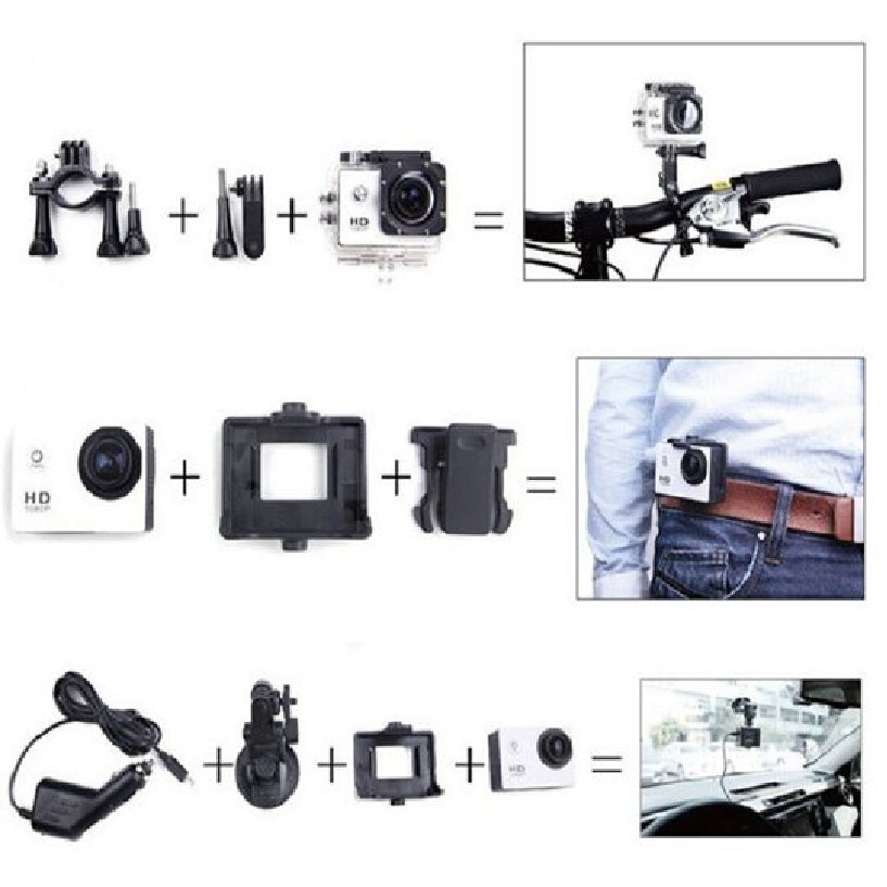 Camera hành trình phượt chống nước dành cho xe máy tặng kèm thẻ nhớ chuyên dụng MicroSD 16GB | BigBuy360 - bigbuy360.vn