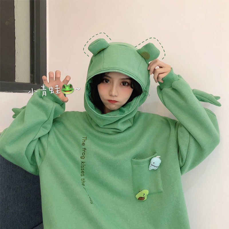 Áo hoodie dài tay có mũ trùm đầu thời trang thu đông size lớn dành cho nữ