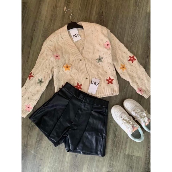 Áo len cadigan thêu hoa xuất xịn