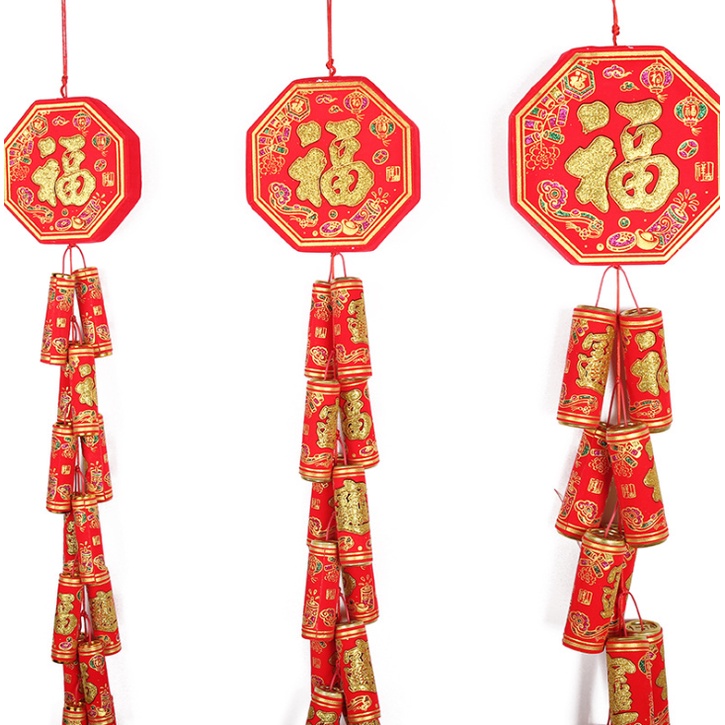 Dây Pháo giả Đỏ trang trí ngày Tết vui Xuân