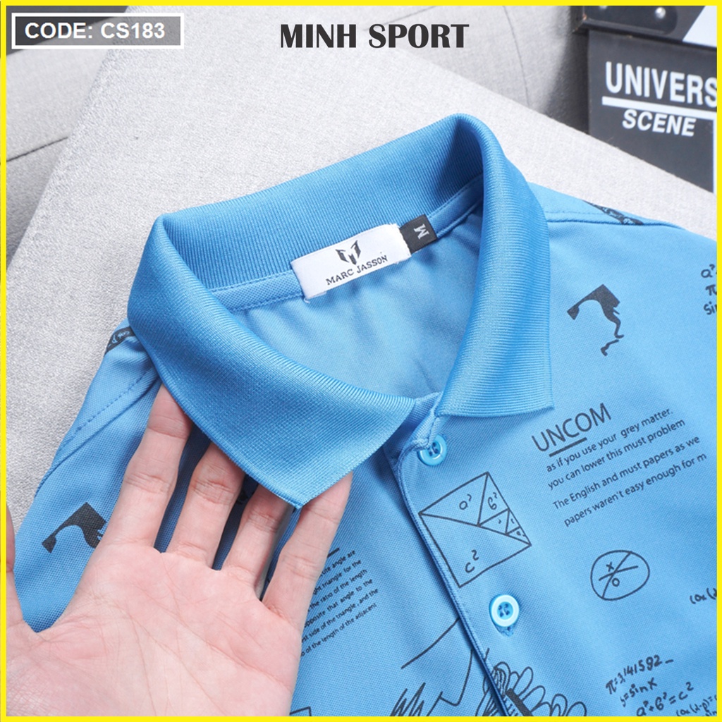 Áo Thun Polo Nam Ngắn Tay Có In Họa Tiết, Chất Thun Poly Dày Dặn, Mặc Mát mã AO.39