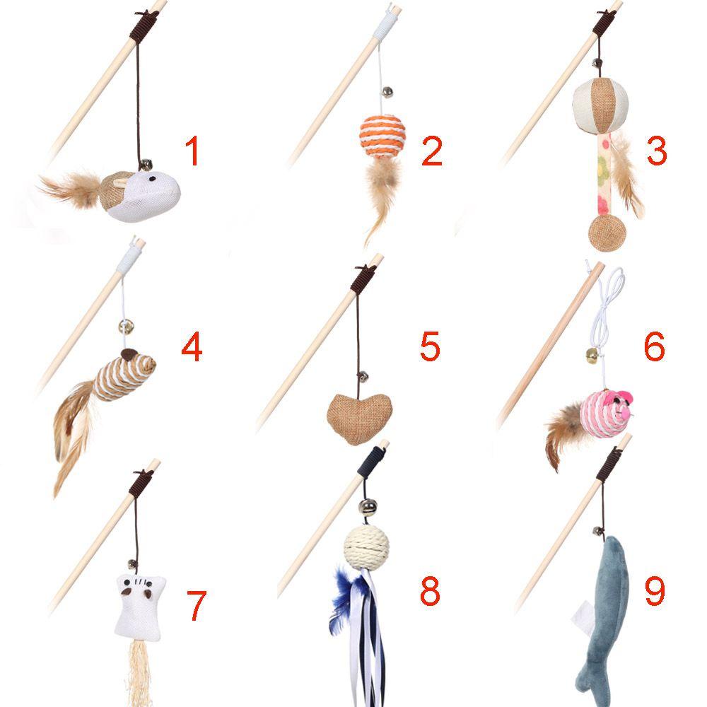Đồ Chơi Tương Tác Bằng Gỗ Mini Phối Lông Vũ Độc Đáo Vui Nhộn Cho Mèo Cưng