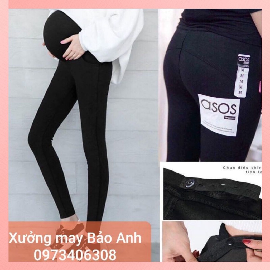 Quần Bầu Legging Co Dãn 4 Chiều Thoải Mái- An Toàn Cho Mẹ, Quần Bầu Có Đáp Bụng Và Chun Chỉnh Đủ Size Từ 40kg - 100kg