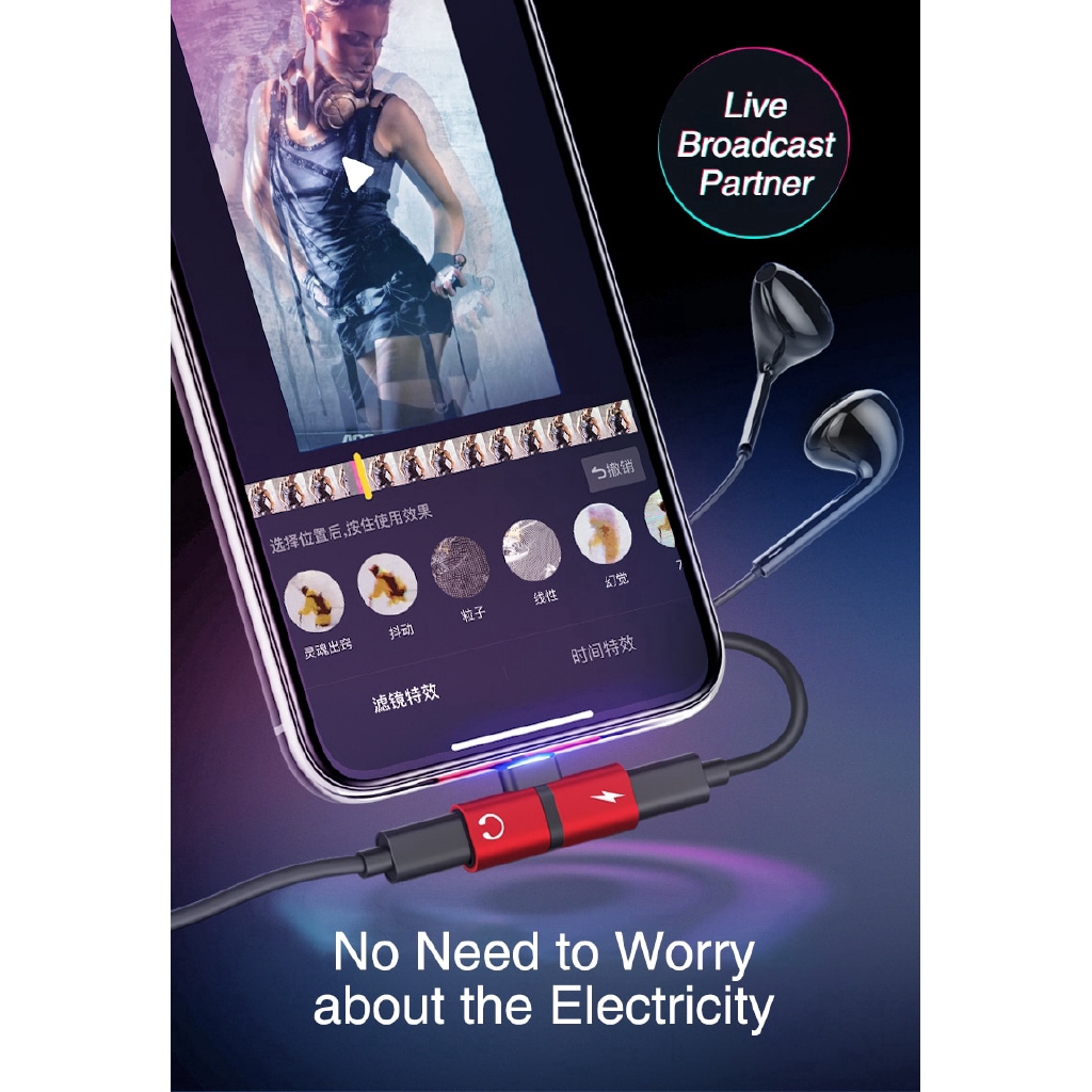 Bộ Chuyển Đổi Âm Thanh Aux Tương Thích Với iPhone Xs Max Xr X 8 7