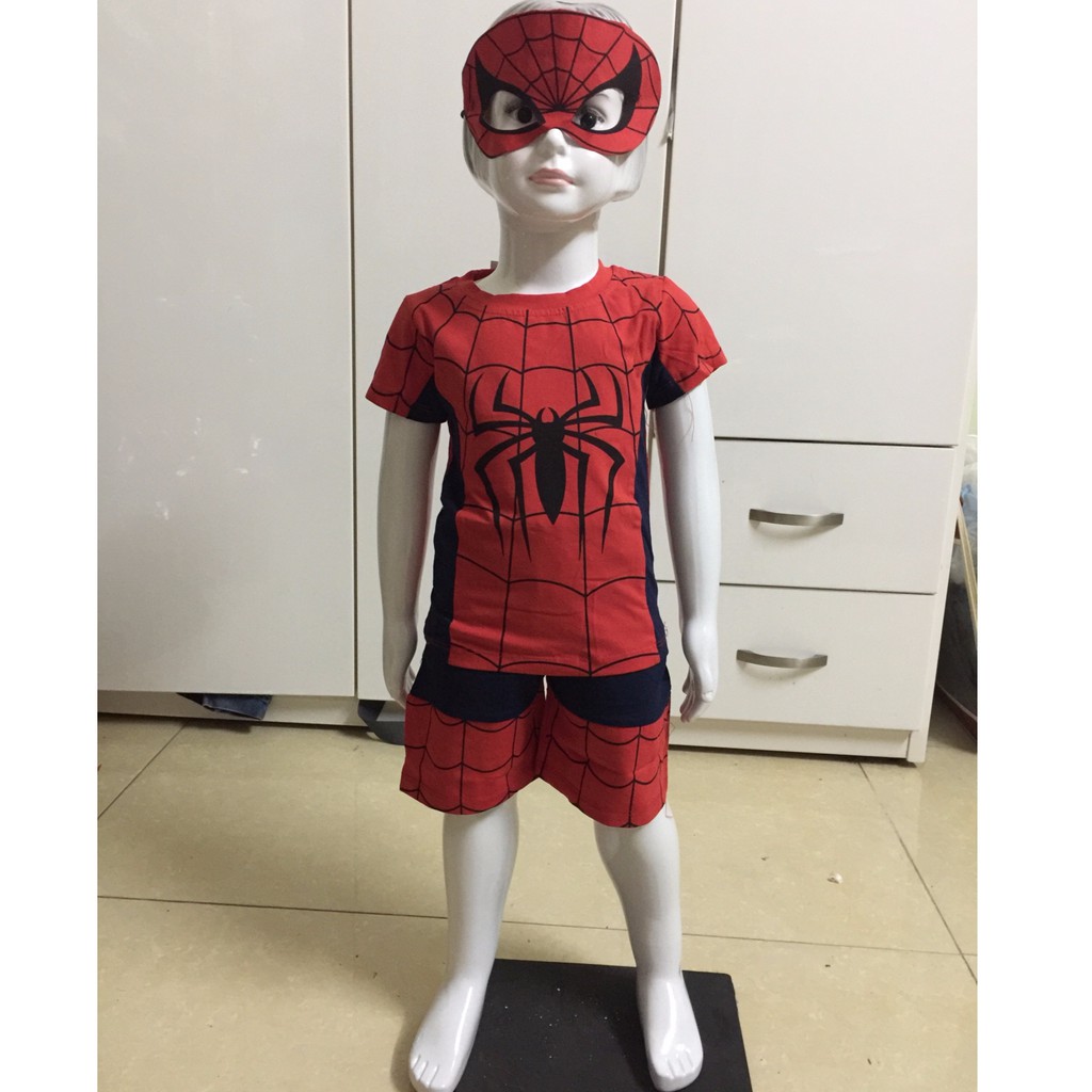 Bộ quần áo bé trai người nhện SpiderMan cho bé trai từ 1-12T XHN17 (Ko mặt nạ)