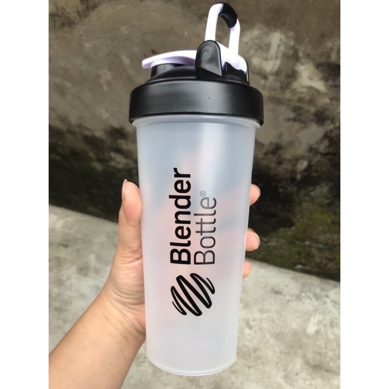 Bình Nước Tập Gym 600ml - Bình lắc shaker BLENDER có con lăc lò so