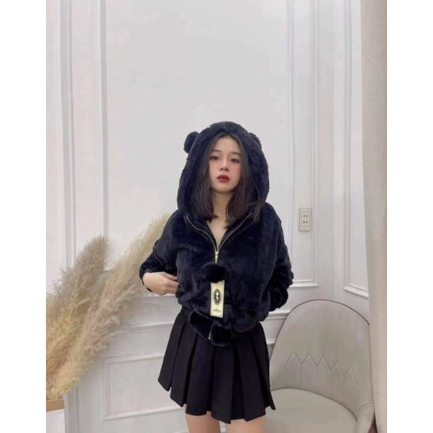 Áo Khoác Lông Gấu Thời Trang Nữ 1 Lớp Lông Vũ siêu Mềm Mượt | BigBuy360 - bigbuy360.vn