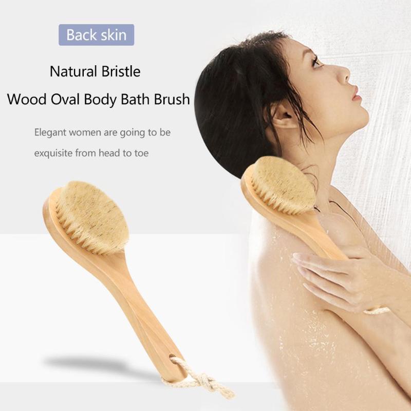 Bàn Chải Chà Lưng Tẩy Tế Bào Chết Mát Xa Cơ Thể Bằng Gỗ