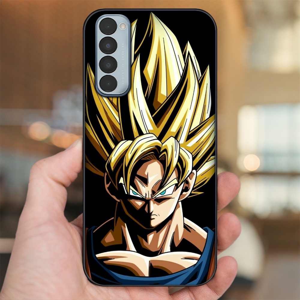Ốp lưng Oppo Reno 4 Pro viền đen in hình Goku Dragon Ball