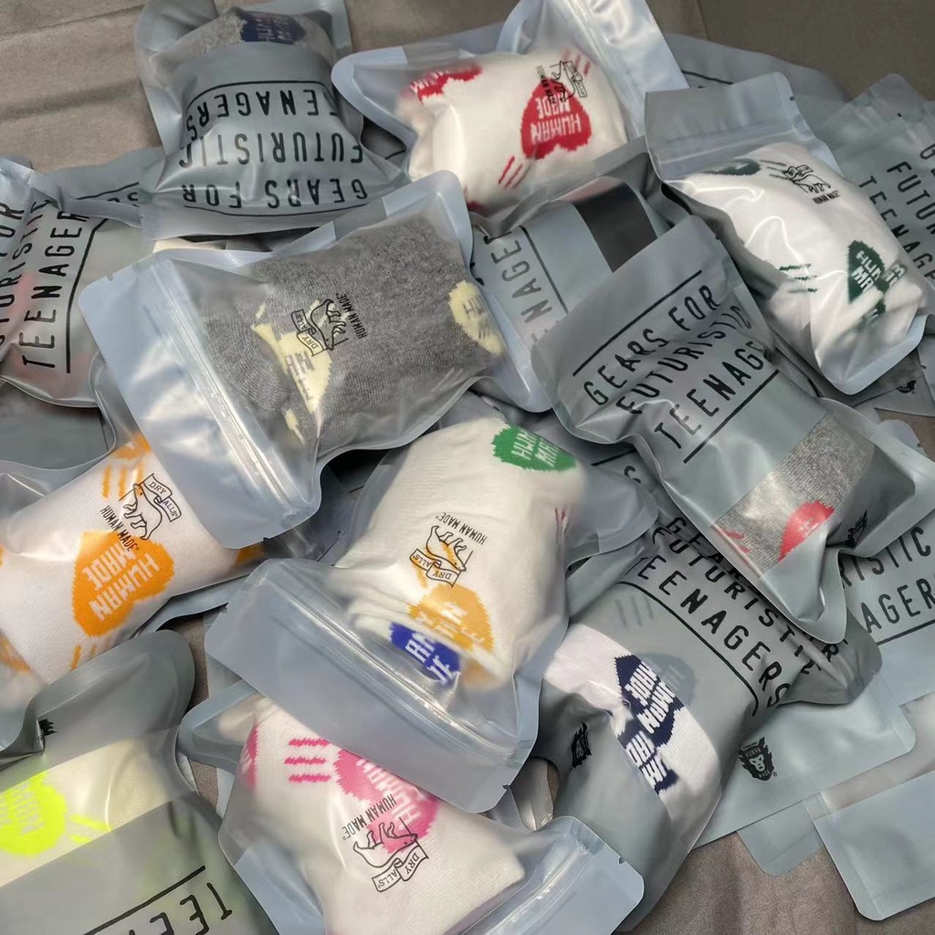 HUMAN MADE Tất Vớ Thể Thao Cotton Thoáng Khí Màu Sắc Thời Trang Mùa Hè Cho Nam Và Nữ