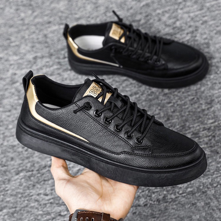 Giày nam sneaker Ginban trắng và đen xu hướng mới 2022