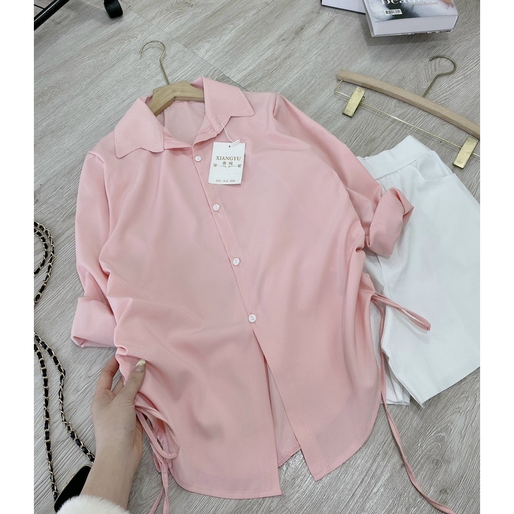 SÉT BỘ NỮ ÁO SƠ MI PHỐI QUẦN CẠP CAO TRẺ TRUNG NĂNG ĐỘNG THỜI TRANG