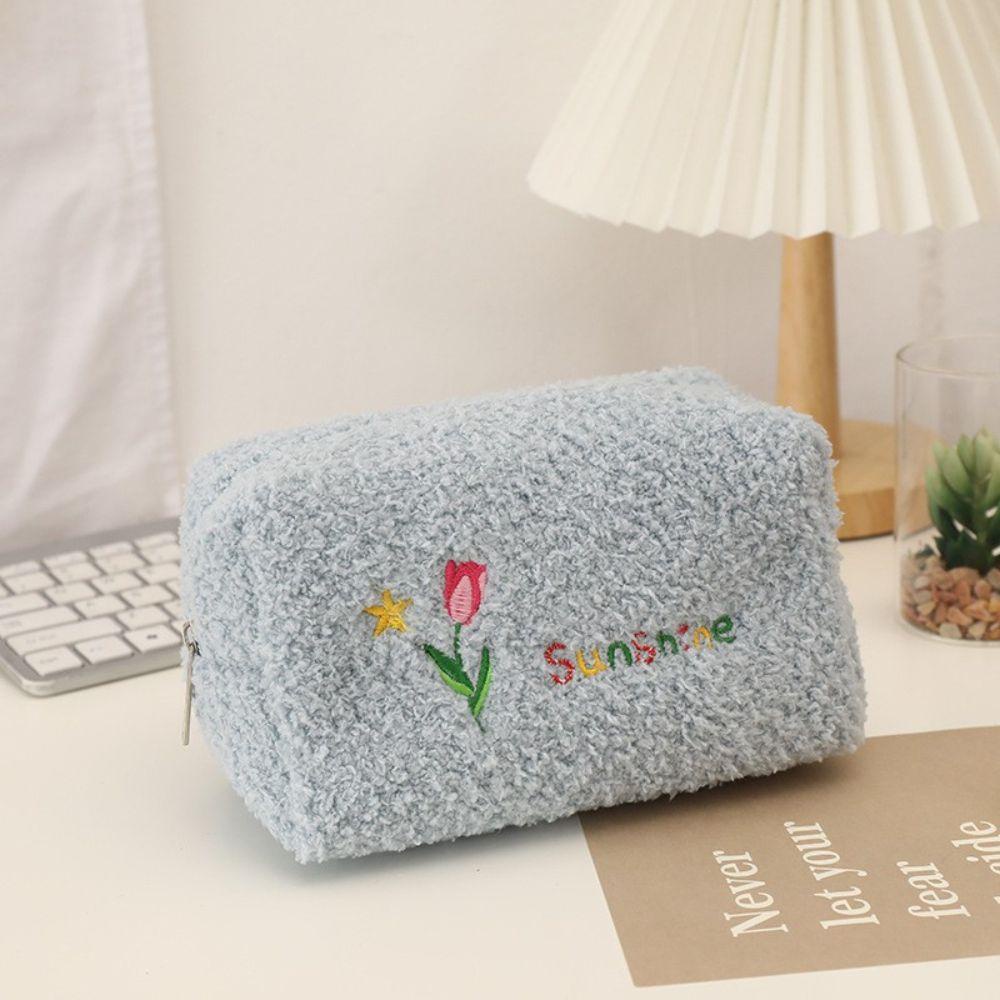Túi Đựng Mỹ Phẩm Cỡ Lớn Họa Tiết Hoa Tulip Xinh Xắn Ốp