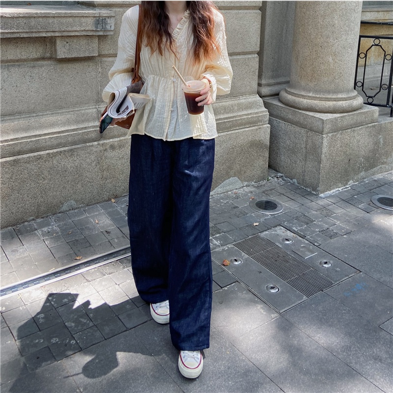 Áo tiểu thư bèo dập ly cổ V Ulzzang vintage - u.w