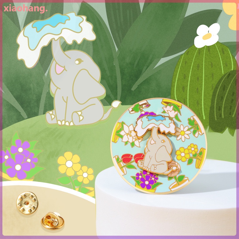 Ghim Cài Áo Hình Chú Voi Đi Bơi Bằng Hợp Kim Tráng Men Dễ Thương