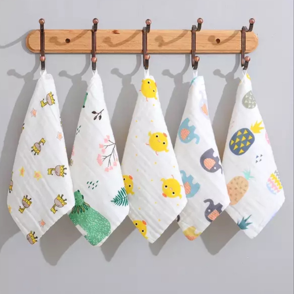 Khăn sữa 4 lớp xuất nhật cao cấp KT 27x27cm. Khăn sữa cho bé 100% sợi bông thiên nhiên theo tiêu chuẩn Châu Âu Thị Nắng