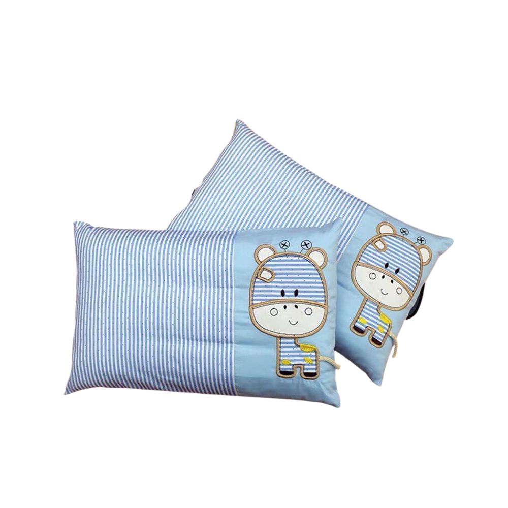 Gối trẻ em Lidaco hình chú bò vải Cotton ruột bông microfiber 30x50cm trẻ từ 2-8 tuổi