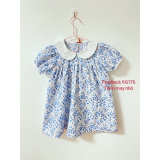 RG176_Rập giấy may váy cổ sen tay phồng