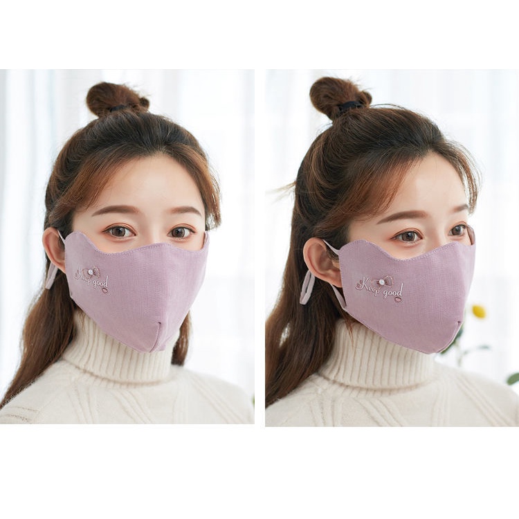 Set 3 Mặt Nạ cotton Dày Dặn Giữ Ấm Thoáng Khí Chống Gió Mùa Thu Đông Cho Nam Và Nữ
