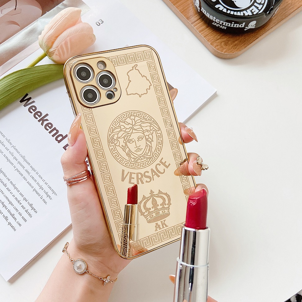 Ốp điện thoại tráng gương mạ vàng cao cấp sành điệu dành cho Iphone 13 12 11 pro max x xr xs max 7 8 plus