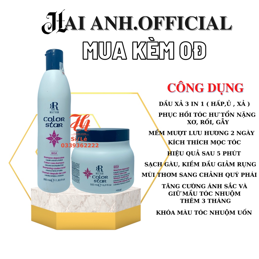 Dầu Hấp Kem Hấp Tóc Ủ Tóc Dưỡng Tóc COLOR STAR AND COLLAGEN Mềm Mượt, Chăm Sóc Giữ Màu Cho Tóc Nhuộm&amp;Uốn 500ml